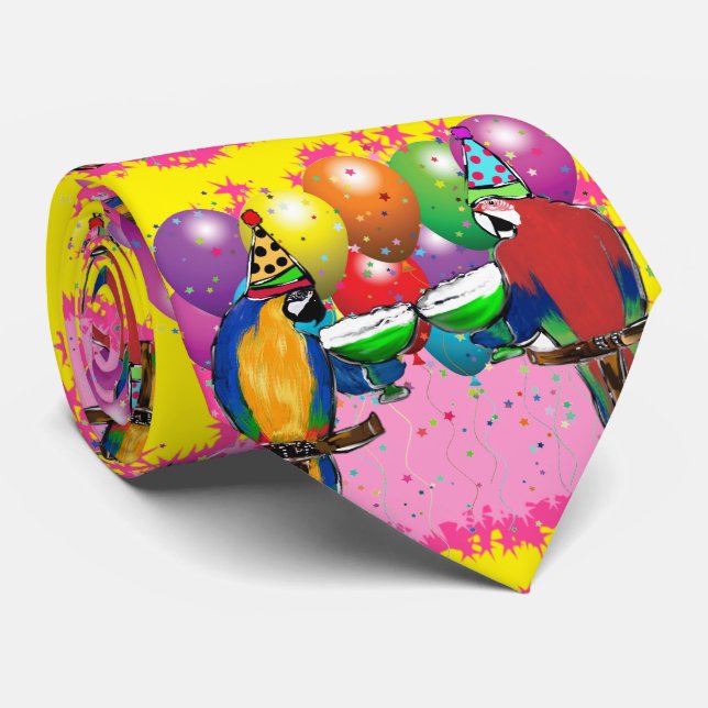 PARTY PARROTS TIE (Rolled)