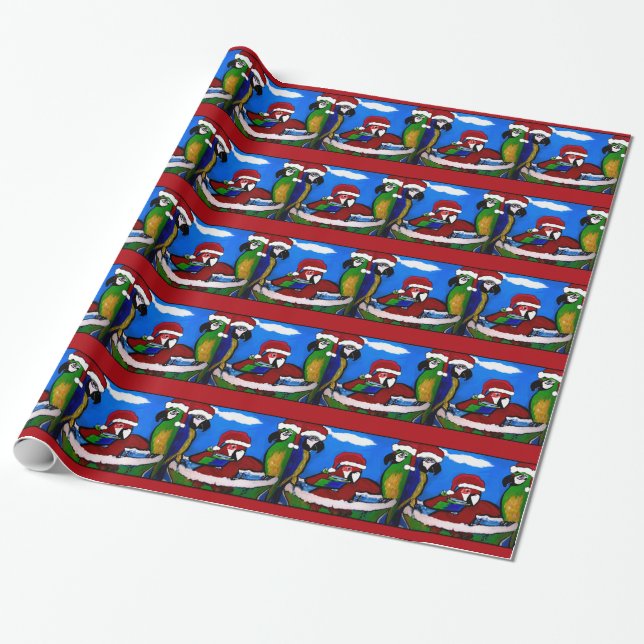 PARTY PARROTS WRAPPING PAPER (Unrolled)