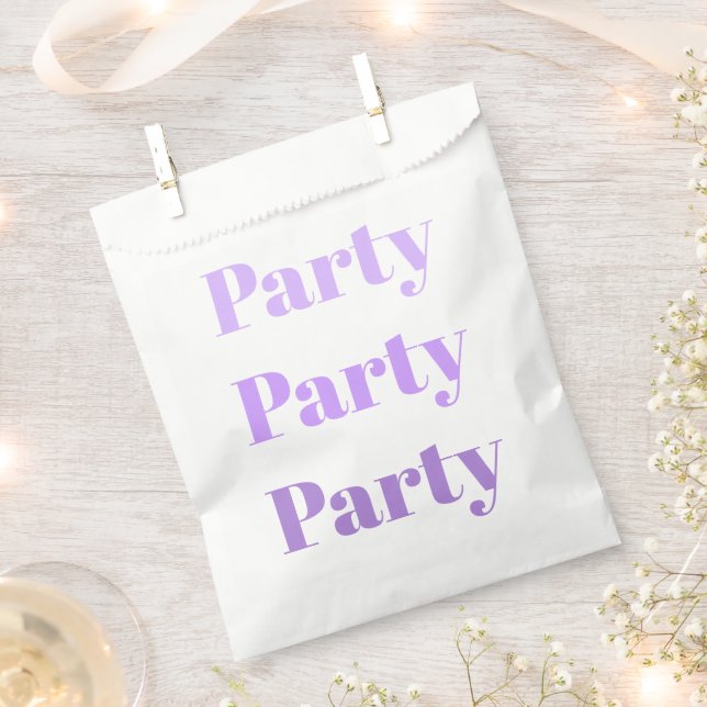 Party Party Party Typography in Purple Shades 50 Favour Bags (Clipped)