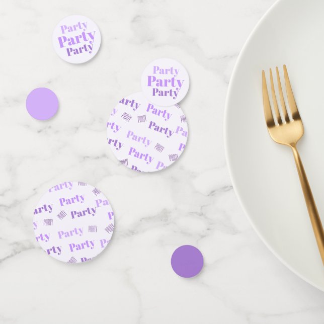 Party Party Party Typography Shades of Purple Confetti (Group)