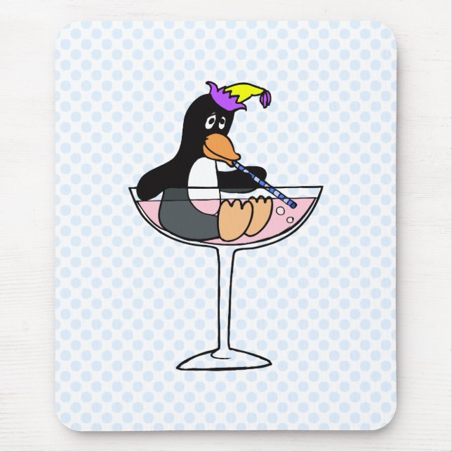 Party Penguin Mouse Mat (Front)