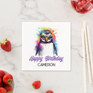 Party Penguin sunglasses, kid's birthday  Napkin