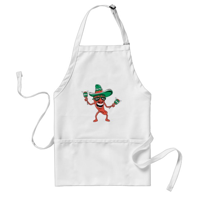 Party Pepper in Sombrero with Maracas Standard Apron (Front)