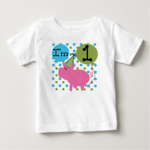 Party Pig First Birthday Baby T-Shirt