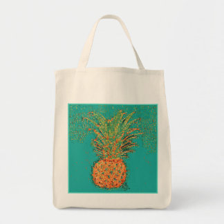 Party Pineapple-Abstract Pineapple on Bright Tote Bag