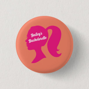 Party Pink & Orange Bachelorette 3 Cm Round Badge
