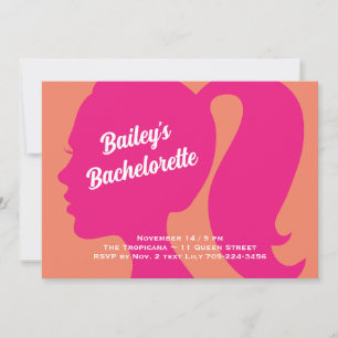 Party Pink & Orange Bachelorette Invitation