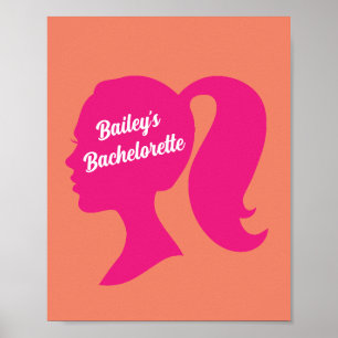 Party Pink & Orange Bachelorette Poster
