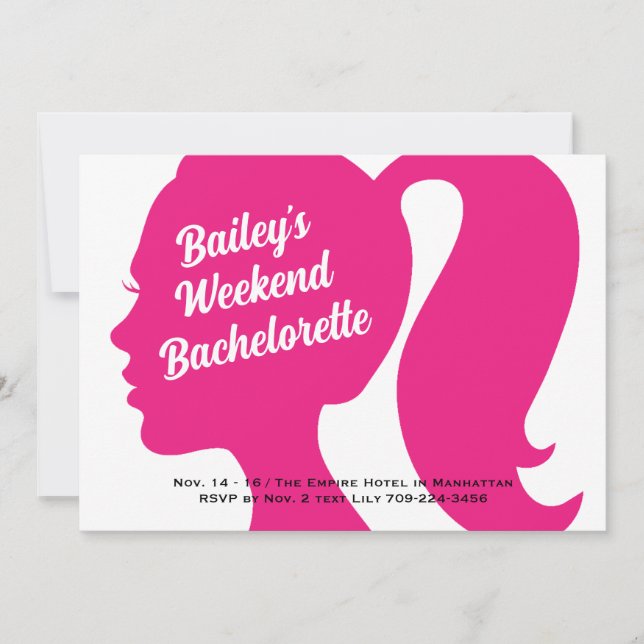 Party Pink Weekend Bachelorette Invitation (Front)