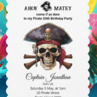 Party Pirate Skull Invitation