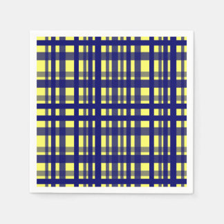 Party Plaid Yellow & Dark Blue Napkin