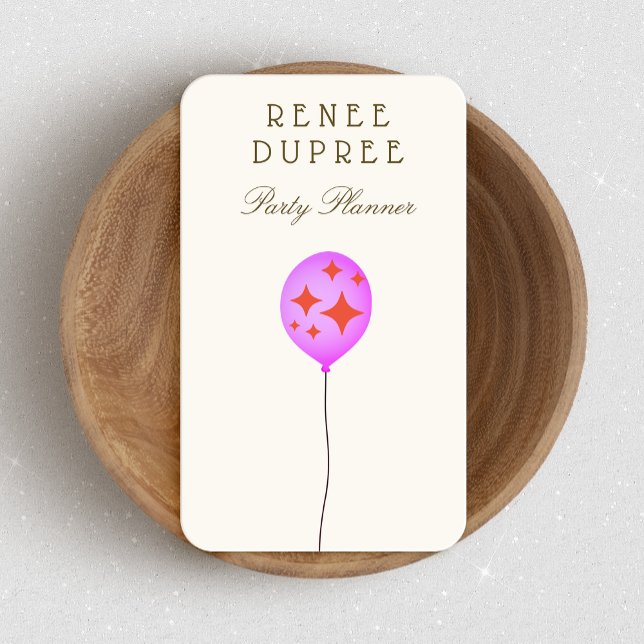 Party Planner Balloon Business Card (Creator Uploaded)