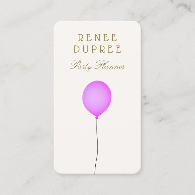 Party Planner Balloon Business Card (Front)