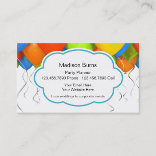 Party Planner Business Cards
