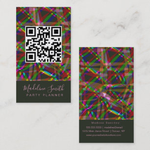 Party Planner Streamers QR Code Business Card