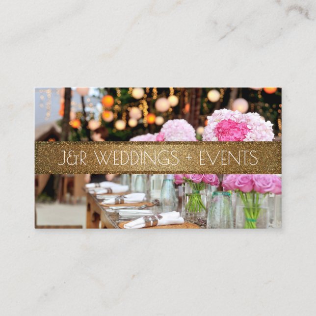 Party Planner Wedding, Events Business Card (Front)