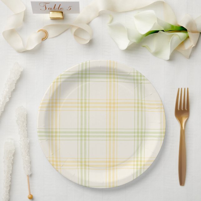 Party Plate | Lime & Lemon Plaid | Gin & Tonic (Wedding)