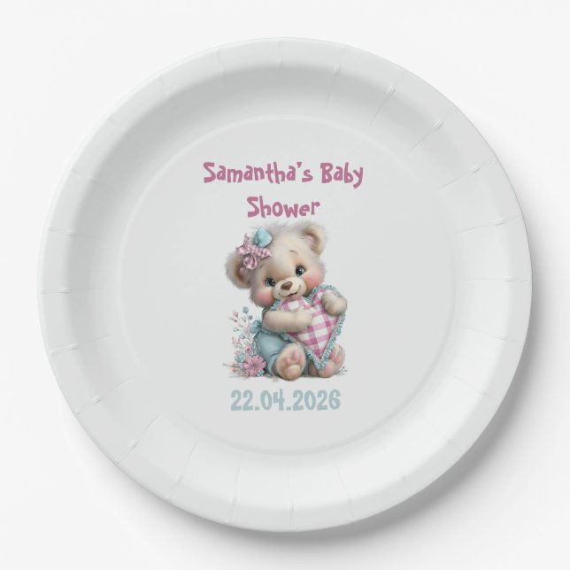 Party Plates Teddy Bear Baby Shower (Front)