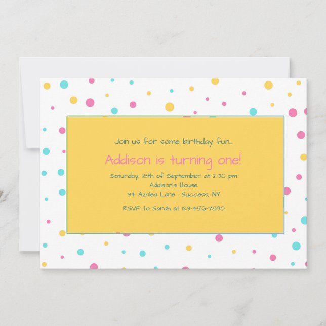 Party Polka Dot Invitation (Front)