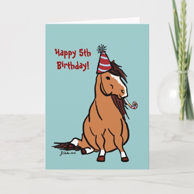 Party Pony Boys Birthday Card (Front)