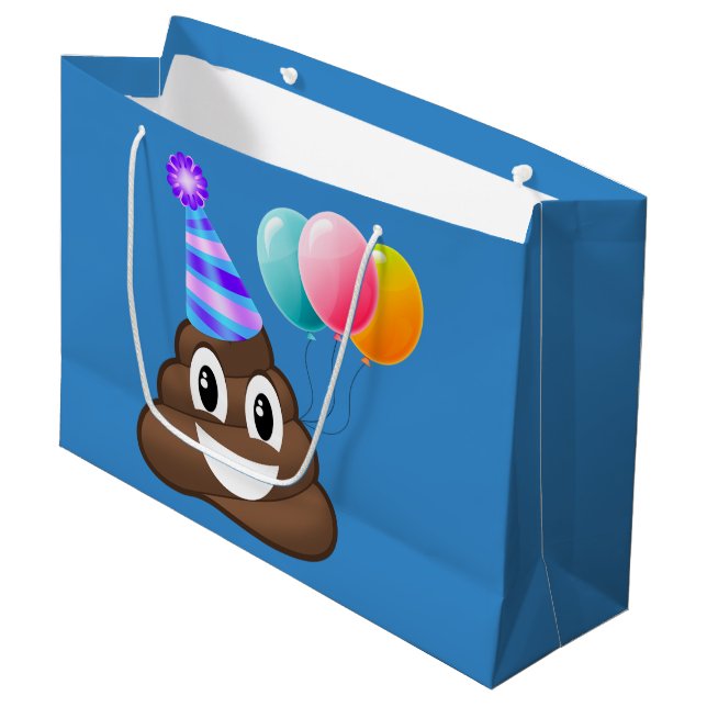 Party Pooper Birthday Emoji Gift Bag (Front Angled)