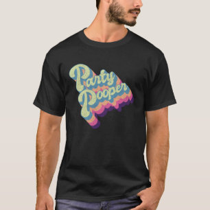 Party Pooper vintage color worn effect funky text T-Shirt
