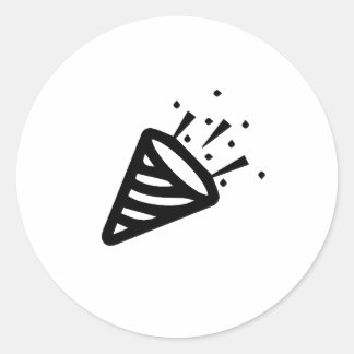 Party Popper Art Classic Round Sticker