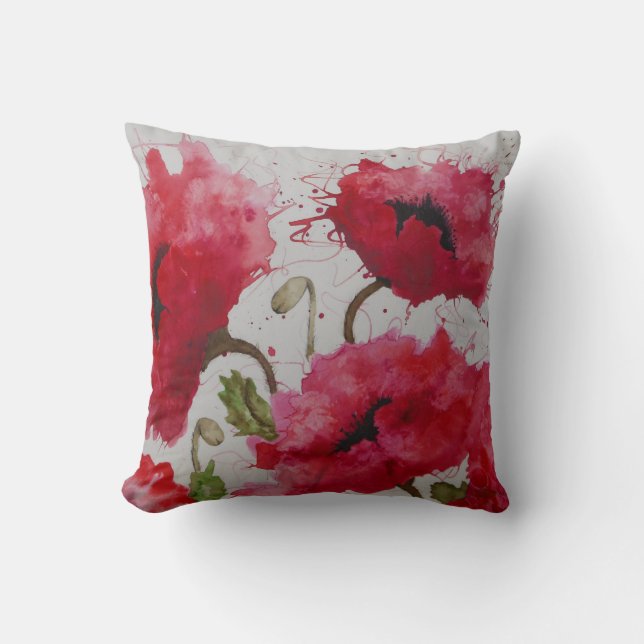Party Poppies Pillow (Front)