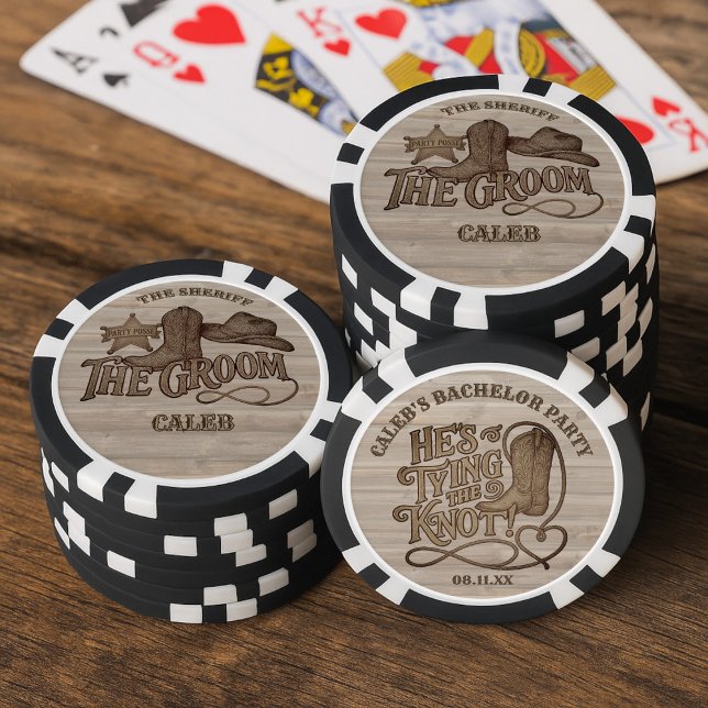 Party Posse Sheriff Cowboy Groom Bachelor Party Poker Chips (Creator Uploaded)