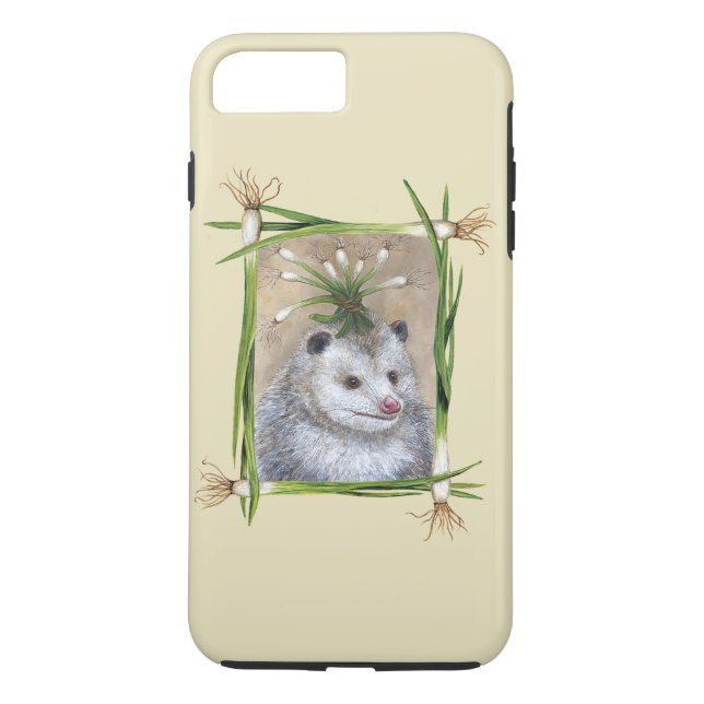 Party Possum in scallion border Case-Mate iPhone Case (Back)