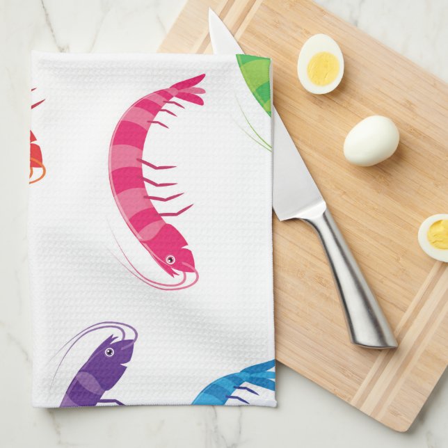 Party Prawns Tea Towel (Quarter Fold)