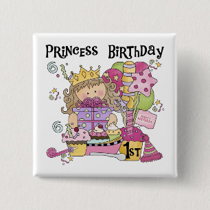 Party Princess 1st Birthday tshirts and Gifts 15 Cm Square Badge