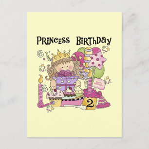 Party Princess 2nd Birthday Tshirts and Gifts Invitation Postcard