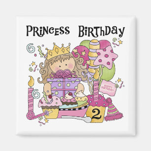 Party Princess 2nd Birthday Tshirts and Gifts Magnet