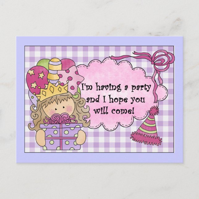 Party Princess Birthday Invitations (Front)