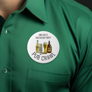 Party Pub Crawl Beer Bachelor Birthday  7.5 Cm Round Badge