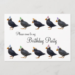 Party Puffin Row Birthday Invitation