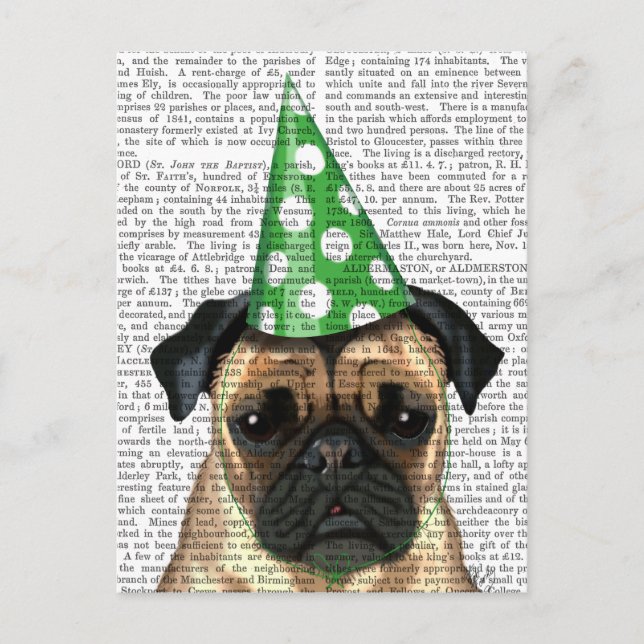 Party Pug 2 Postcard (Front)