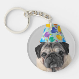 Party Pug Key Ring