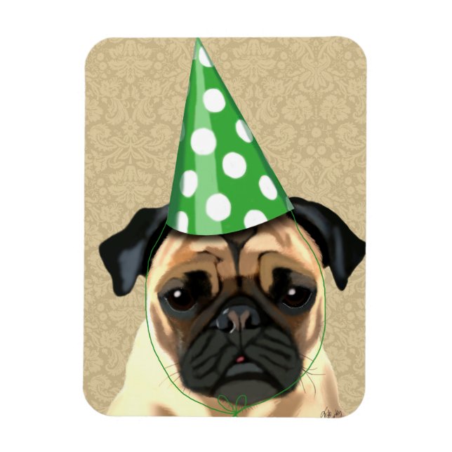 Party Pug Magnet (Vertical)