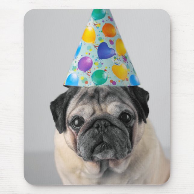 Party Pug Mouse Mat (Front)