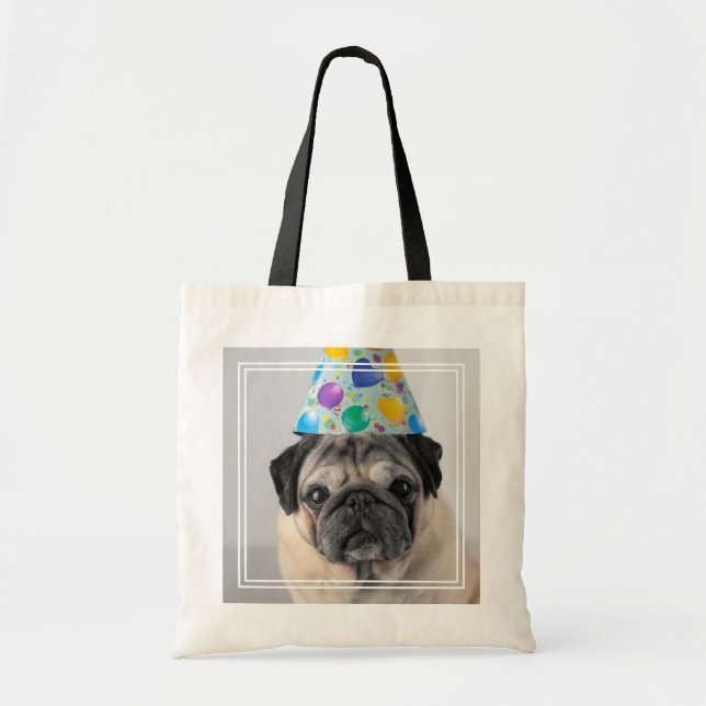 Party Pug Tote Bag (Front)