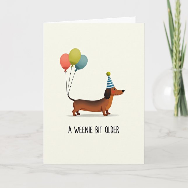 Party Pup Hat Birthday Card (Front)