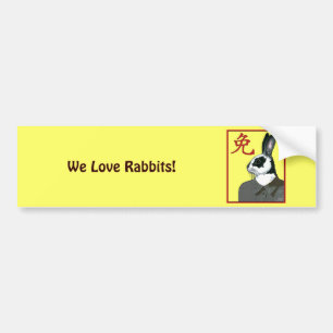 Party Rabbit Bumper Sticker