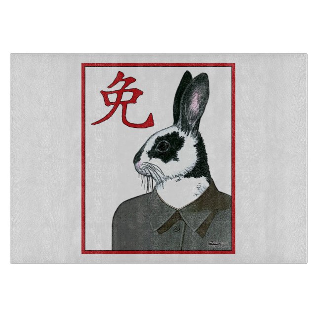 Party Rabbit Cutting Board (Front)
