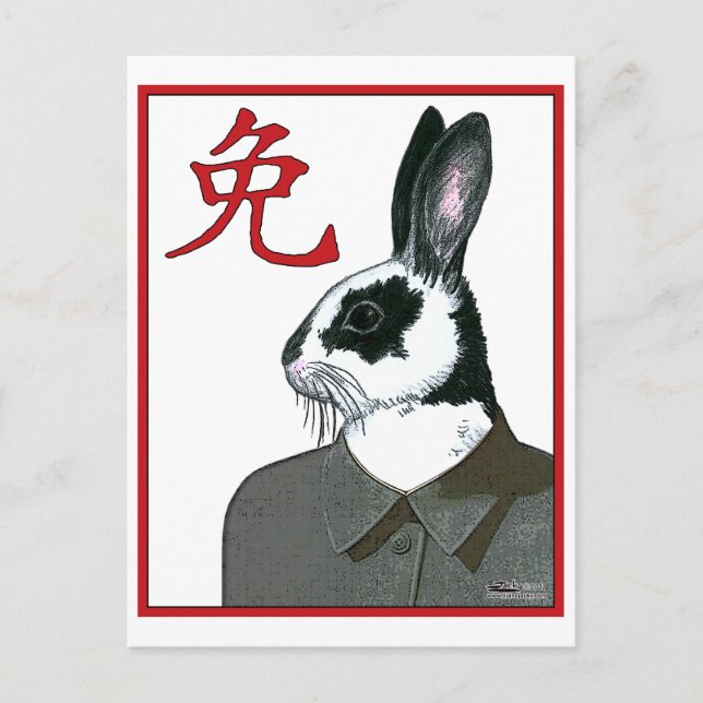Party Rabbit Postcard (Front)
