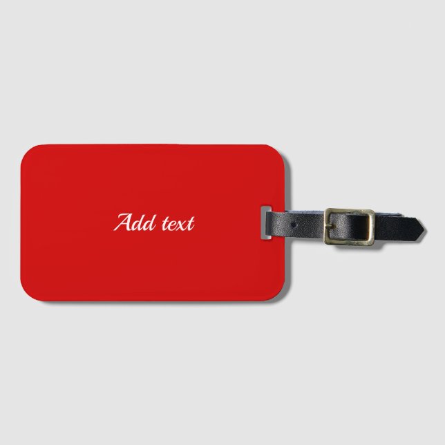 Party red solid colour, Template,  Luggage Tag (Front Horizontal)