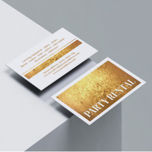 Party Rental Event Planner Golden Sharp Stone Business Card