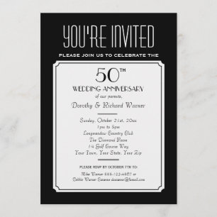 Party, Reunion or Event 5x7 Black Invitation