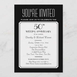 Party, Reunion or Event 5x7 Black Invitation
